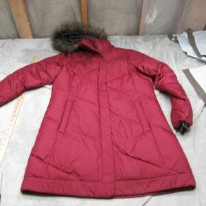 Columbia Jacket Women Large Red Snow Eclipse Mid Insulated Snow Fur Parka Winter